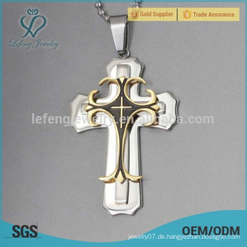 Einzigartige Herren Kreuz Anhänger Stahl Schmuck Großhandel